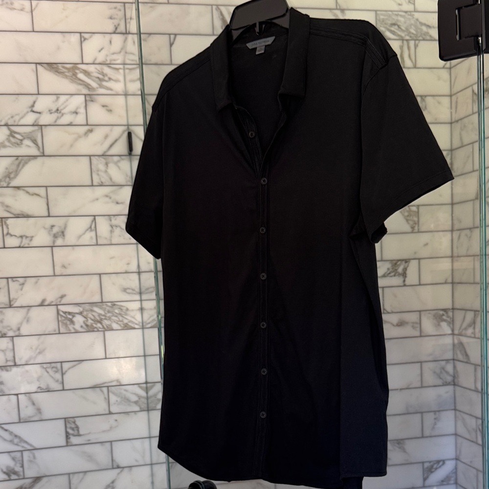 John Varvatos Black Casual Button Down Shirt
